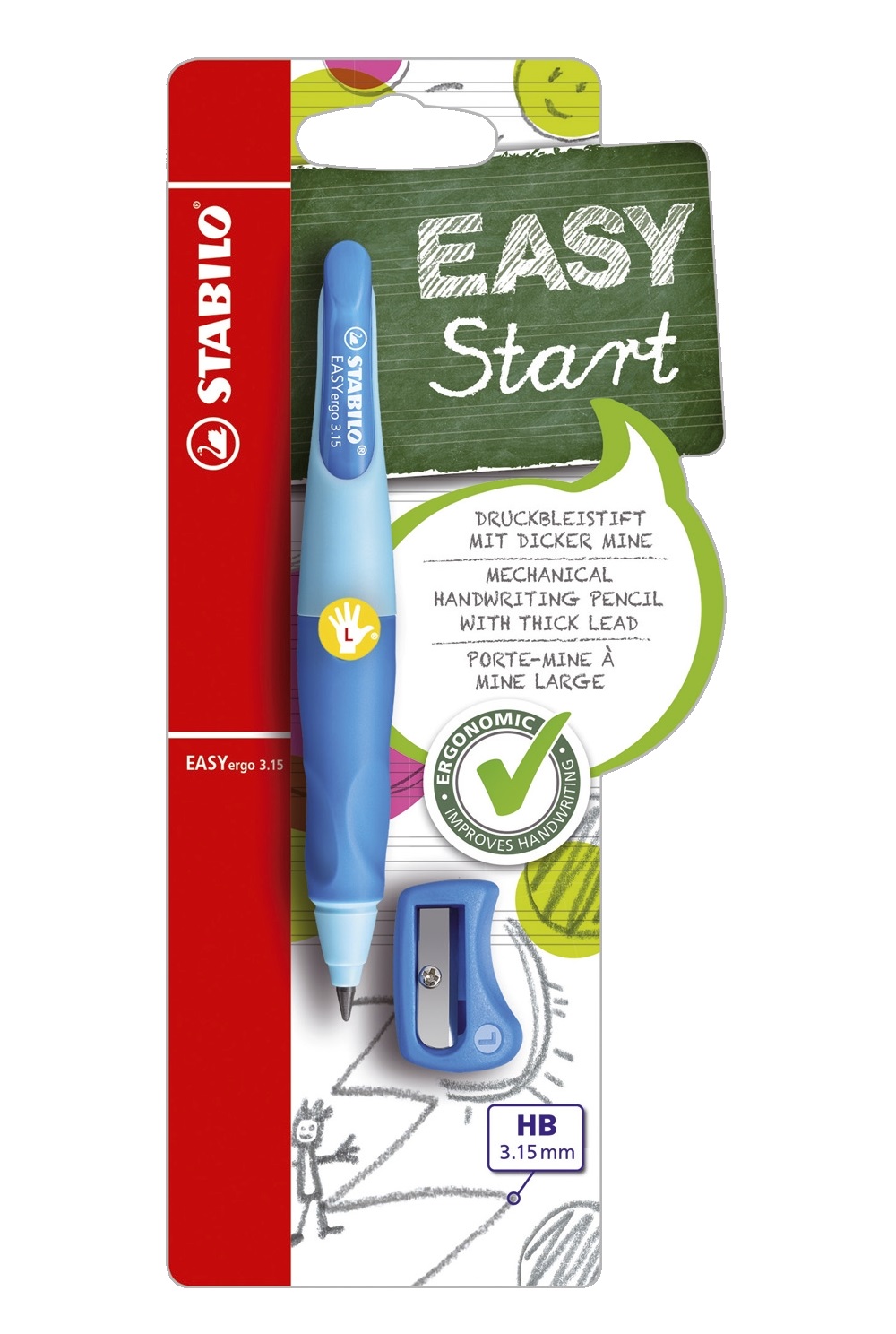 Ołówek Easyergo 3,15 dla leworęcznych Easy Start blue Stabilo B-46867-3