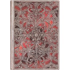 Paperblanks Flexis Notes w linie midi Garnet Silver Filigree softcover notebook