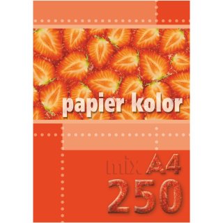 Papier do ksero drukarki kolorowy A4 250 arkuszy mix 80 g Kreska