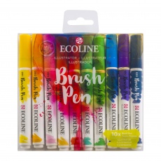 Pisaki pędzelkowe Ecoline Brush Pen Illustrator 10 kolorów Royal Talens