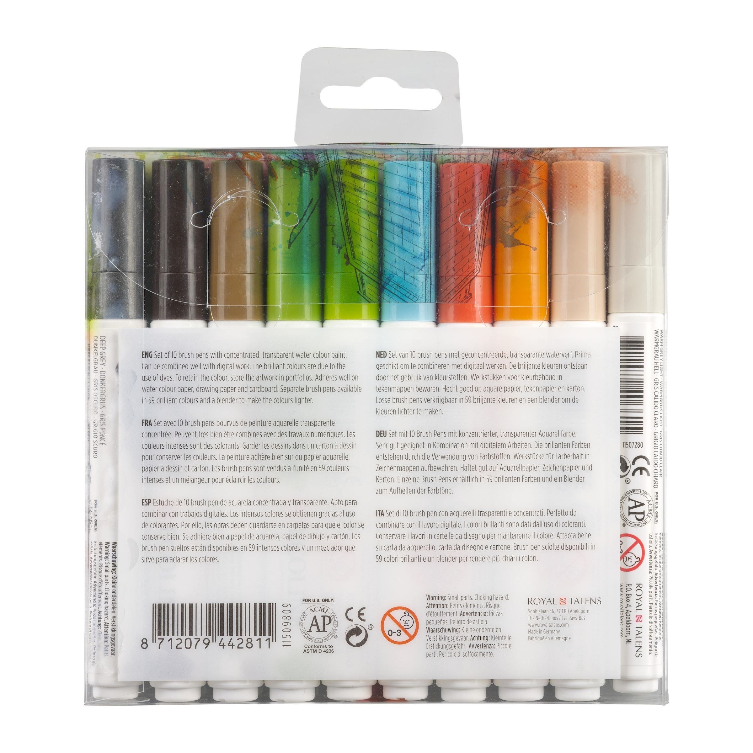 Pisaki pędzelkowe Ecoline Brush Pen Architect 10 kolorów Royal Talens 11509809