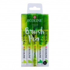 Pisaki pędzelkowe Ecoline Brush Pen Green 5 kolorów Royal Talens 11509906