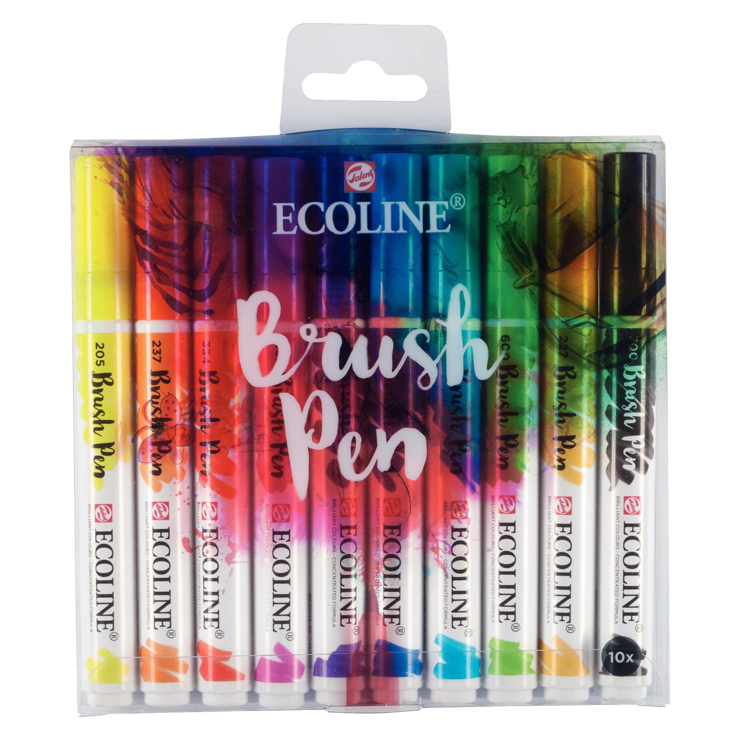 Pisaki pędzelkowe Ecoline Brush Pen 10 kolorów Royal Talens 11509007