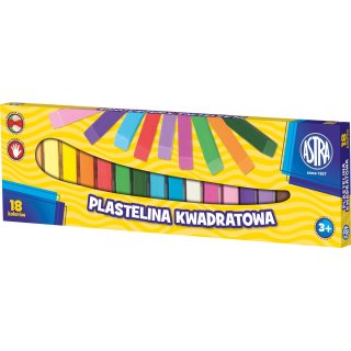 Plastelina kwadratowa 18 kolorów Astra 30545