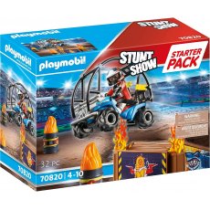 Playmobil Stunt Show 70820 Starter Pack Pokaz kaskaderski z quadem i płonącą rampą