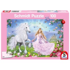 Puzzle 100 elementów Schmidt Spiele 55565 Księżniczka i jednorożec