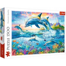 Puzzle 1500 elementów Trefl 26162 Rodzina delfinów