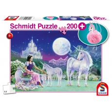 Puzzle 200 elementów Schmidt Spiele Jednorożec + pluszowy brelok