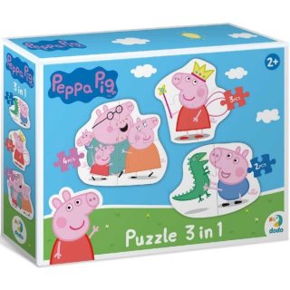 Puzzle 3w1 2, 3, 4 elementy Świnka Peppa DODO