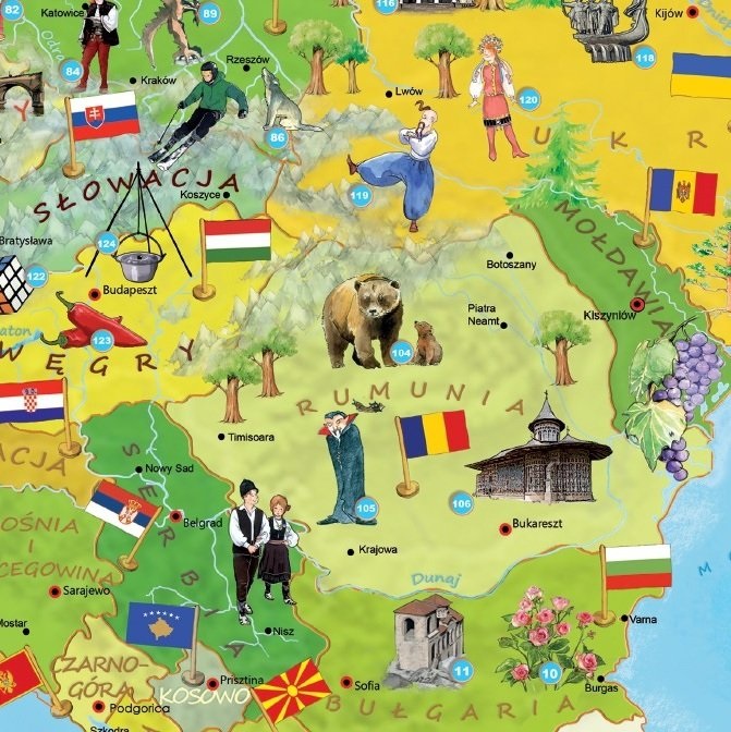 Puzzle edukacyjne 200 elementów ArtGlob Mapa Europy Młodego Odkrywcy