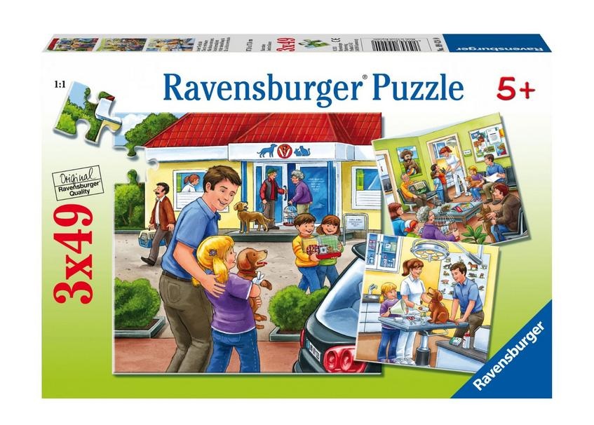 Puzzle Lecznica dla zwierząt 3x49 elementów, Ravensburger 094240