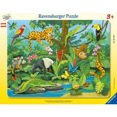 Puzzle ramkowe 11 elementów Ravensburger 605140 Co tu pasuje? Zwierzęta lasu deszczowego