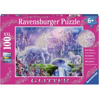 Puzzle z brokatem XXL 100 elementów Ravensburger 129072 Królestwo jednorożców