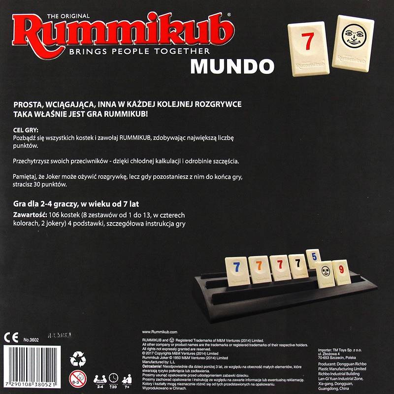 Rummikub Mundo gra strategiczna TM Toys 3602 Lemada