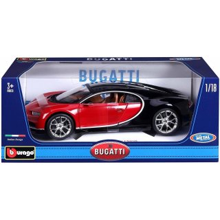 Samochód Bugatti Chiron black/red 1:18 Bburago 18-11040