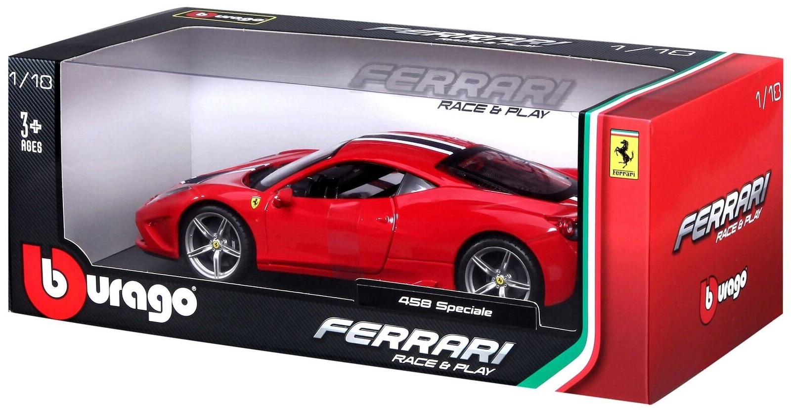 Samochód Ferrari 458 Speciale Red 1:18 Race&Play Bburago 18-16002