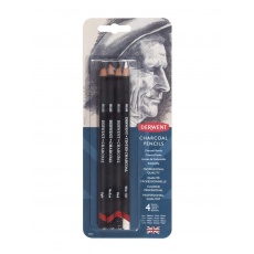 Węgiel w ołówku Charcoal Pencils 4 sztuki Derwent 39000