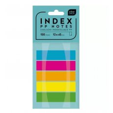 Zakładki indeksujące PP Index 45x12 mm 5 kolorów 150 kartek Interdruk 276513