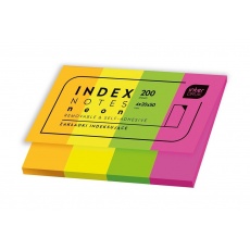Zakładki indeksujące samoprzylepne 4x20x50 mm Index Notes Neon 200 sztuk Interdruk